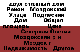 двух этажный дом › Район ­ Моздокский › Улица ­ Подлесная › Дом ­ 40 › Общая площадь ­ 240 › Цена ­ 4 500 000 - Северная Осетия, Моздокский р-н, Моздок г. Недвижимость » Другое   